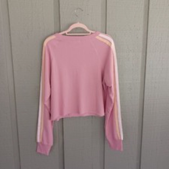 NWT Wildfox Homestead Stripes Sweatshirt Orchid Smoke Size Small Oversized - Picture 4 of 14